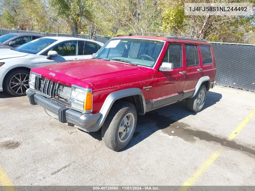 1992 Jeep Cherokee Laredo VIN: 1J4FJ58S1NL244492 Lot: 40728085