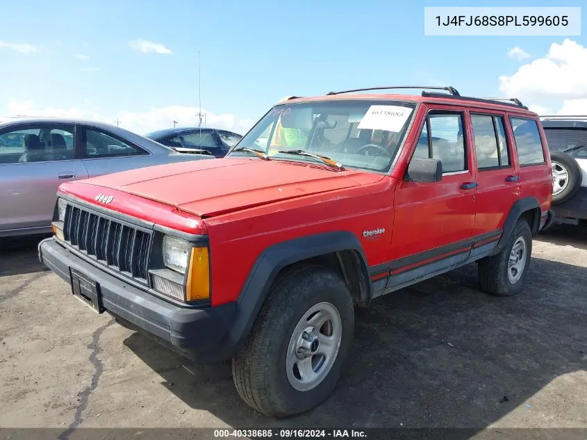 1993 Jeep Cherokee Sport VIN: 1J4FJ68S8PL599605 Lot: 40338685