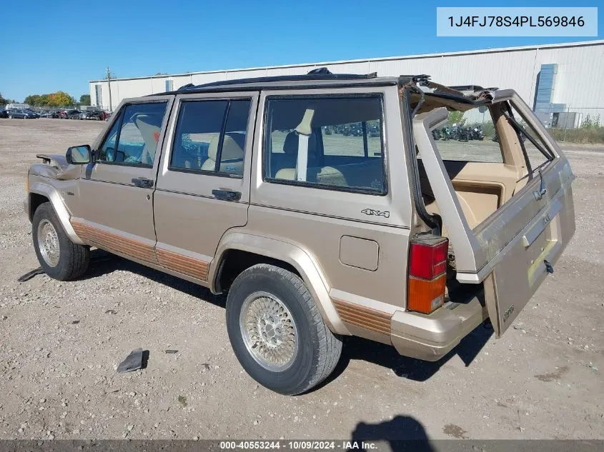 1993 Jeep Cherokee Country VIN: 1J4FJ78S4PL569846 Lot: 40553244