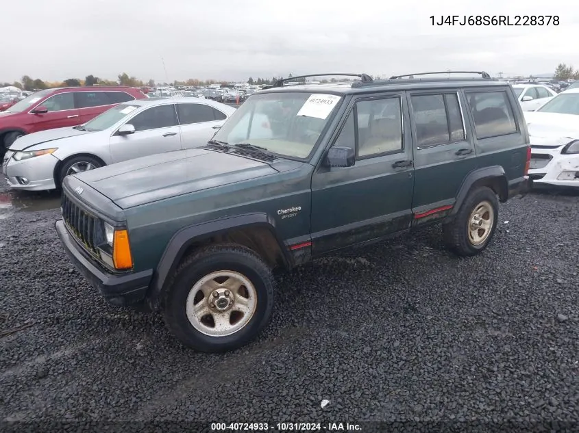 1994 Jeep Cherokee Sport VIN: 1J4FJ68S6RL228378 Lot: 40724933