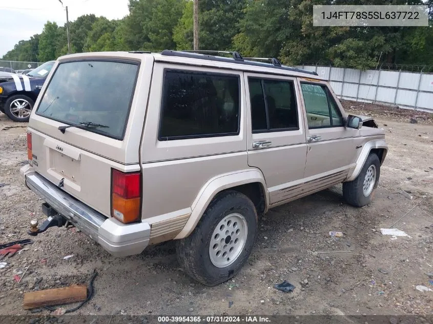 1995 Jeep Cherokee Country VIN: 1J4FT78S5SL637722 Lot: 39954365