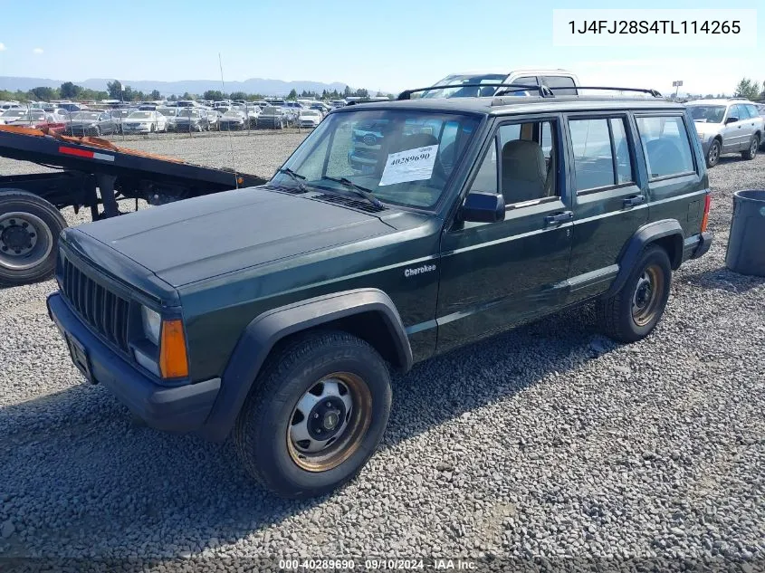 1996 Jeep Cherokee Se VIN: 1J4FJ28S4TL114265 Lot: 40289690