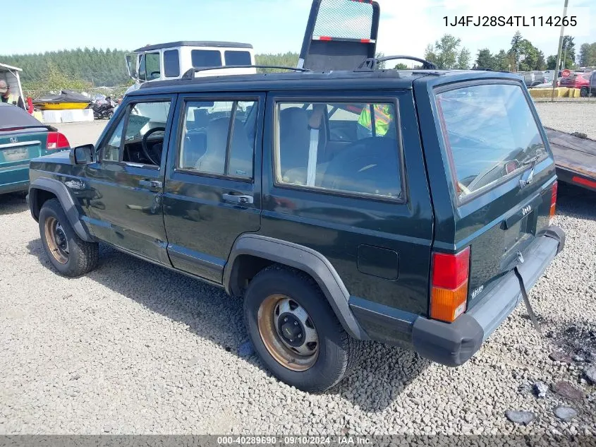 1996 Jeep Cherokee Se VIN: 1J4FJ28S4TL114265 Lot: 40289690