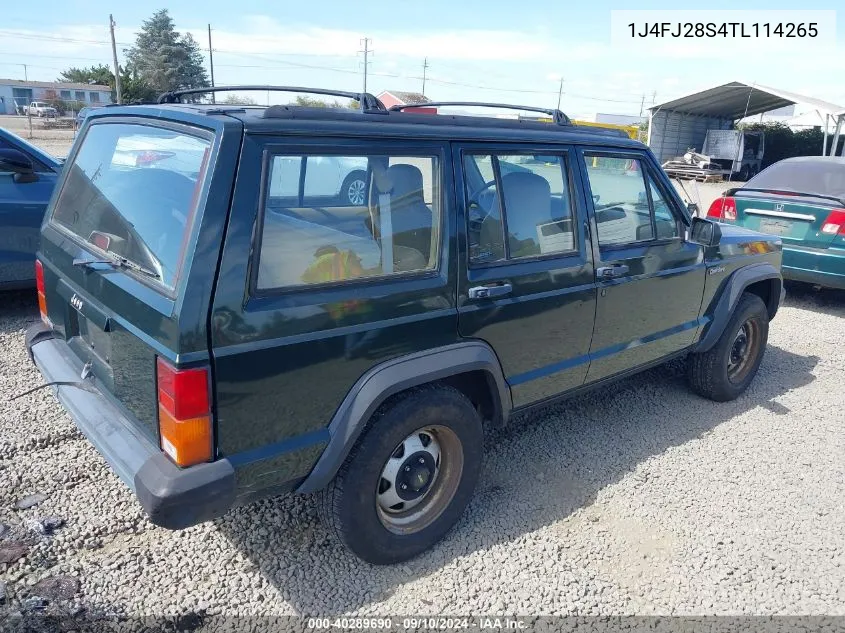 1996 Jeep Cherokee Se VIN: 1J4FJ28S4TL114265 Lot: 40289690