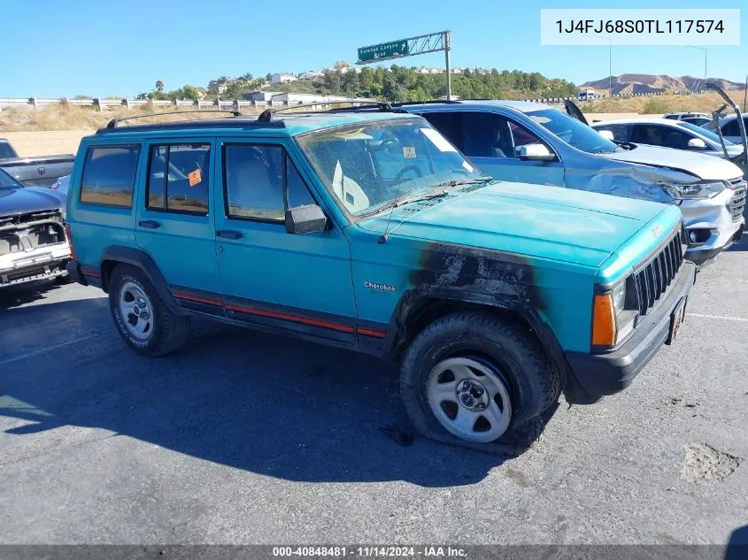 1996 Jeep Cherokee Sport/Classic VIN: 1J4FJ68S0TL117574 Lot: 40848481