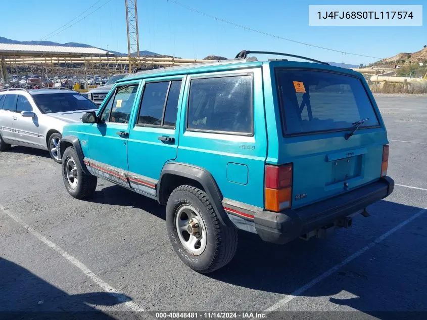 1996 Jeep Cherokee Sport/Classic VIN: 1J4FJ68S0TL117574 Lot: 40848481