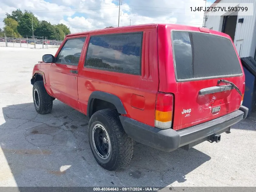 1997 Jeep Cherokee Se VIN: 1J4FJ27S7VL593799 Lot: 40364643