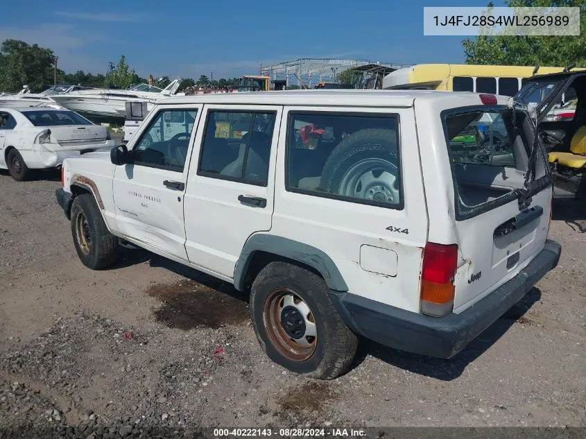 1998 Jeep Cherokee Se VIN: 1J4FJ28S4WL256989 Lot: 40222143