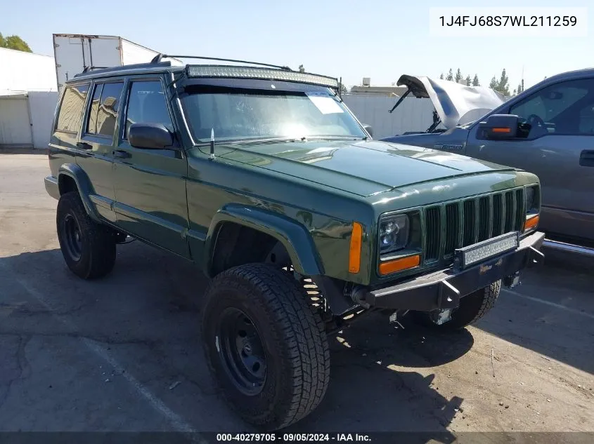 1998 Jeep Cherokee Classic/Sport VIN: 1J4FJ68S7WL211259 Lot: 40279705