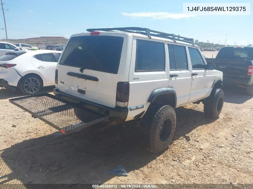 1998 Jeep Cherokee Classic/Limited/Sport VIN: 1J4FJ68S4WL129375 Lot: 40369412