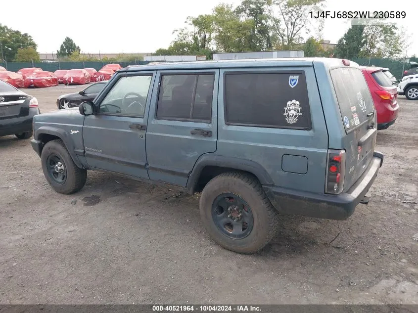 1998 Jeep Cherokee Classic/Sport VIN: 1J4FJ68S2WL230589 Lot: 40521964