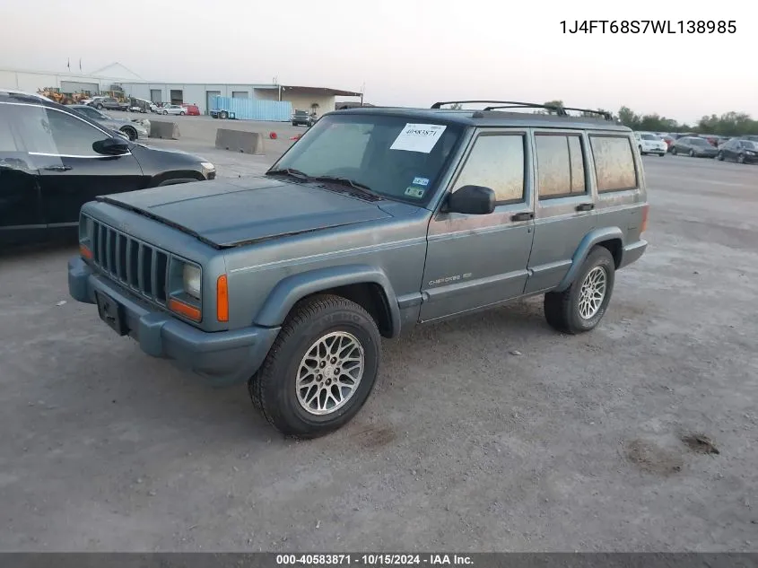 1J4FT68S7WL138985 1998 Jeep Cherokee Classic/Limited/Sport