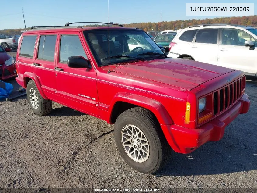 1998 Jeep Cherokee Limited VIN: 1J4FJ78S6WL228009 Lot: 40658410