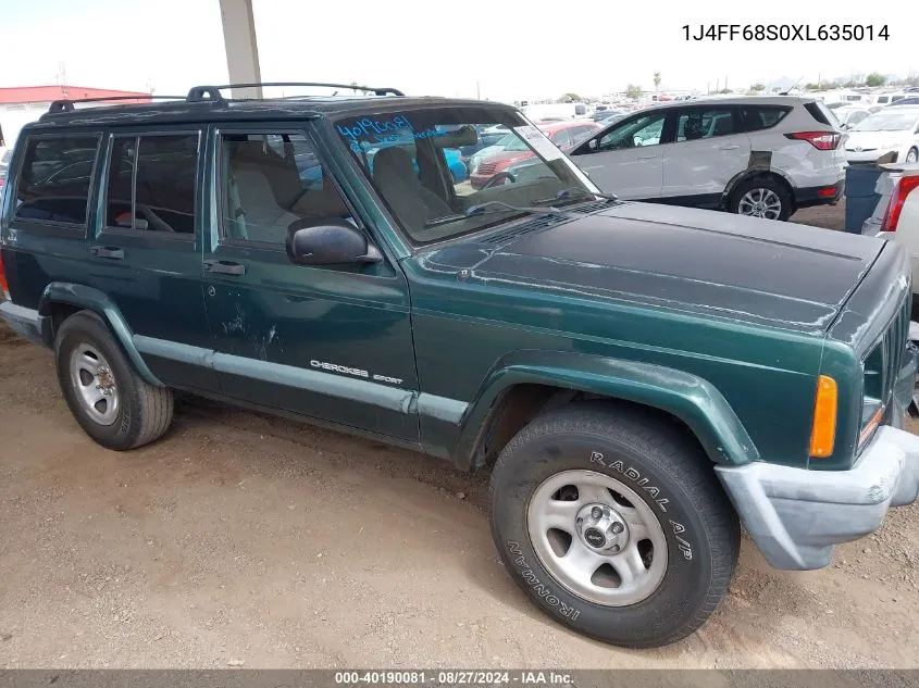 1999 Jeep Cherokee Classic/Sport VIN: 1J4FF68S0XL635014 Lot: 40190081