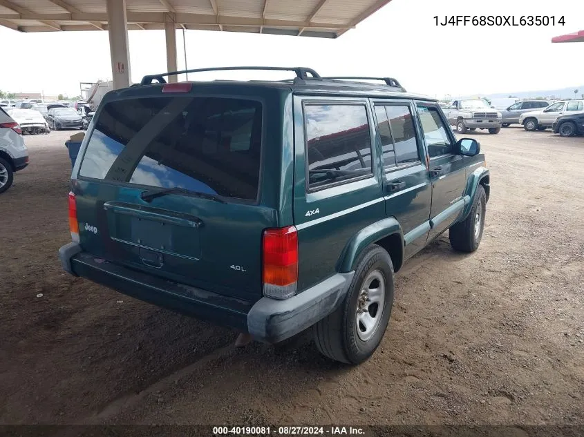 1999 Jeep Cherokee Classic/Sport VIN: 1J4FF68S0XL635014 Lot: 40190081