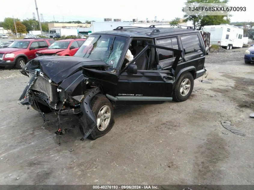 1999 Jeep Cherokee Classic/Sport VIN: 1J4FF68SXXL670093 Lot: 40276193