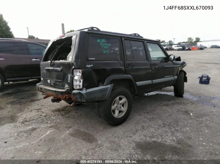 1999 Jeep Cherokee Classic/Sport VIN: 1J4FF68SXXL670093 Lot: 40276193