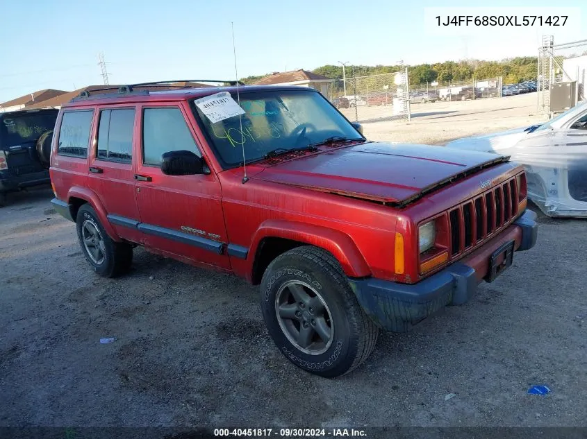 1999 Jeep Cherokee Sport/Classic VIN: 1J4FF68S0XL571427 Lot: 40451817