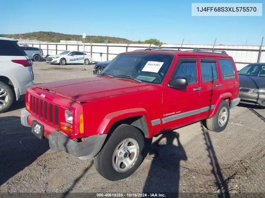 1999 Jeep Cherokee Classic/Sport VIN: 1J4FF68S3XL575570 Lot: 40619285