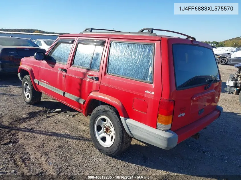 1999 Jeep Cherokee Classic/Sport VIN: 1J4FF68S3XL575570 Lot: 40619285