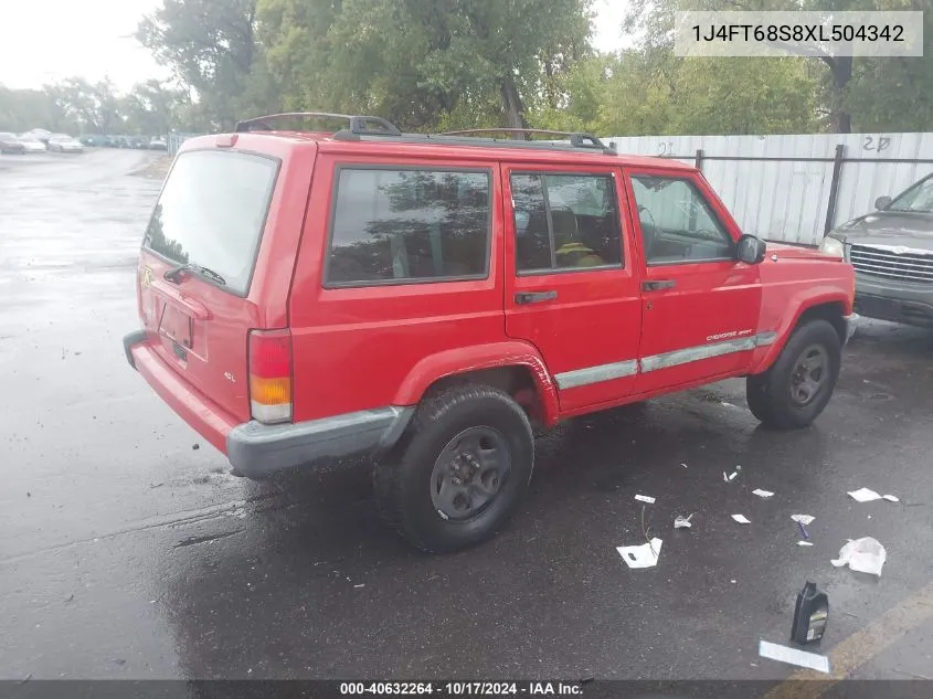 1999 Jeep Cherokee Classic/Sport VIN: 1J4FT68S8XL504342 Lot: 40632264