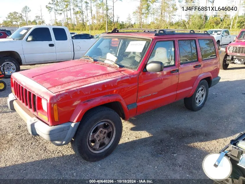 1999 Jeep Cherokee Classic/Sport VIN: 1J4FF68S1XL646040 Lot: 40640266