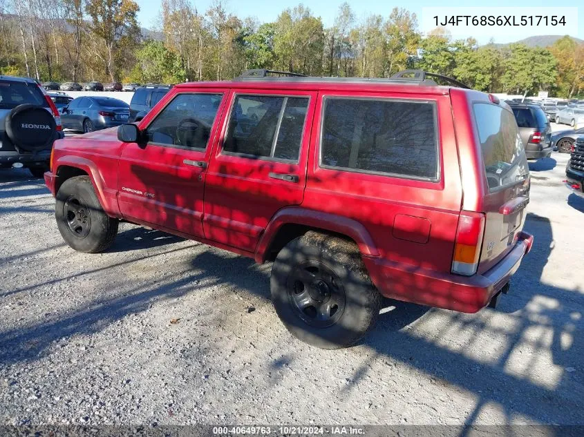 1999 Jeep Cherokee Classic/Sport VIN: 1J4FT68S6XL517154 Lot: 40649763