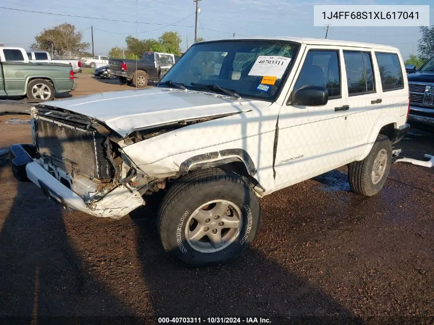 1999 Jeep Cherokee Classic/Sport VIN: 1J4FF68S1XL617041 Lot: 40703311