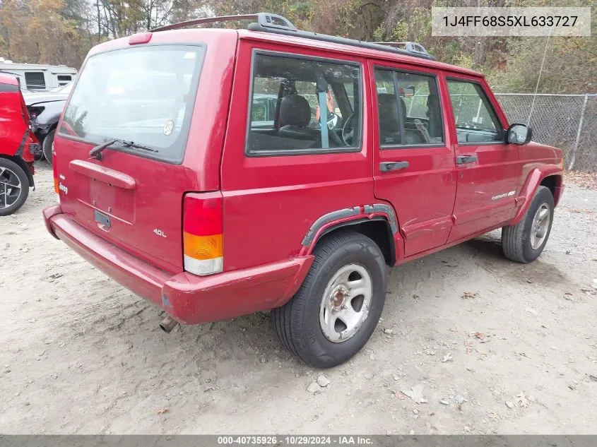 1999 Jeep Cherokee Classic/Sport VIN: 1J4FF68S5XL633727 Lot: 40735926