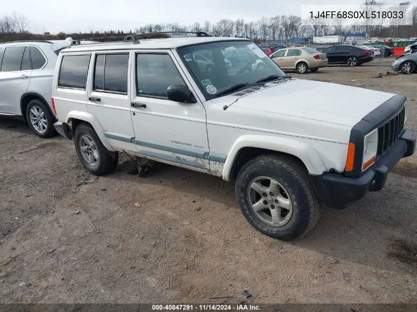 1999 Jeep Cherokee Classic/Sport VIN: 1J4FF68S0XL518033 Lot: 40847291