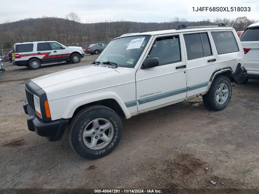 1999 Jeep Cherokee Classic/Sport VIN: 1J4FF68S0XL518033 Lot: 40847291