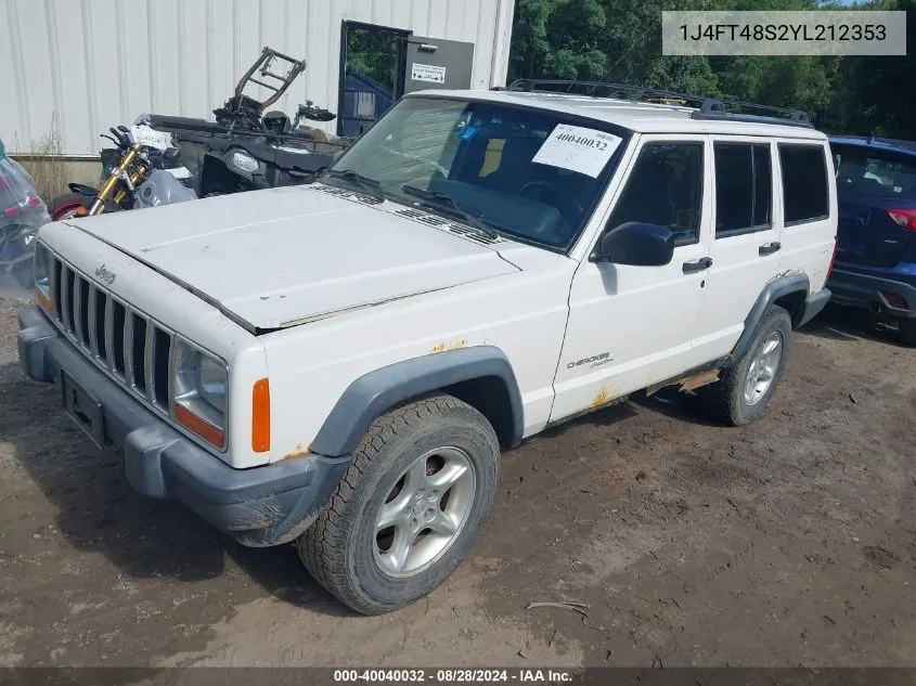 1J4FT48S2YL212353 2000 Jeep Cherokee Sport