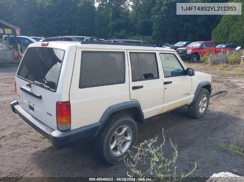 1J4FT48S2YL212353 2000 Jeep Cherokee Sport