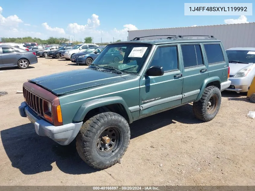 2000 Jeep Cherokee Sport VIN: 1J4FF48SXYL119992 Lot: 40166897