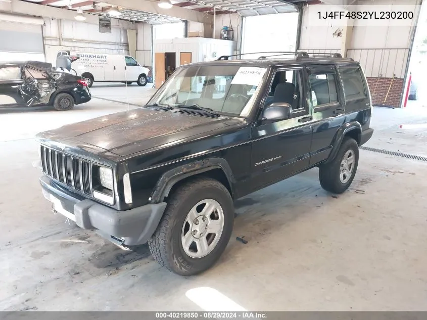 2000 Jeep Cherokee Sport VIN: 1J4FF48S2YL230200 Lot: 40219850