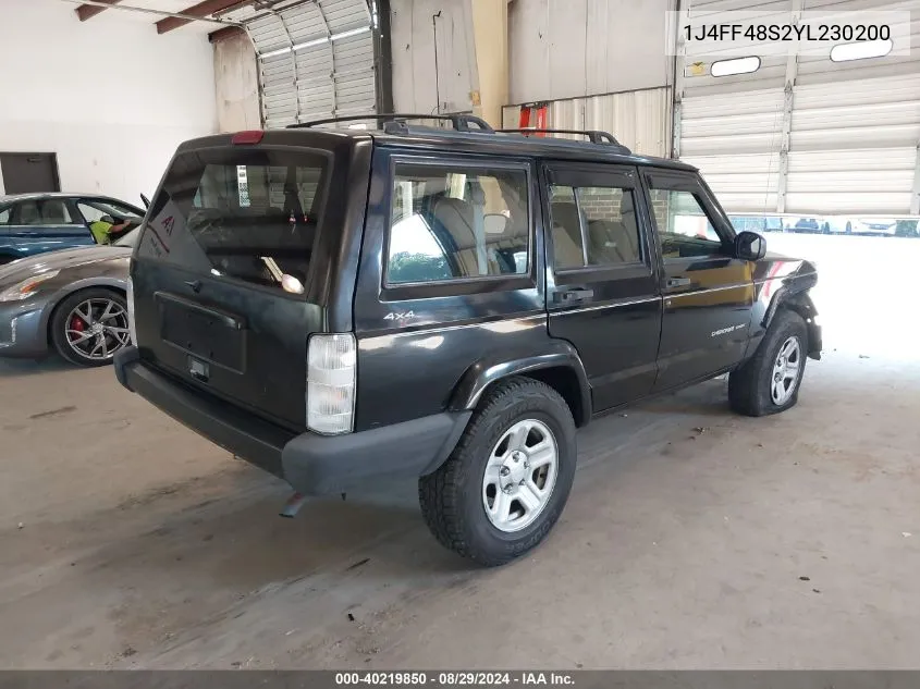 2000 Jeep Cherokee Sport VIN: 1J4FF48S2YL230200 Lot: 40219850