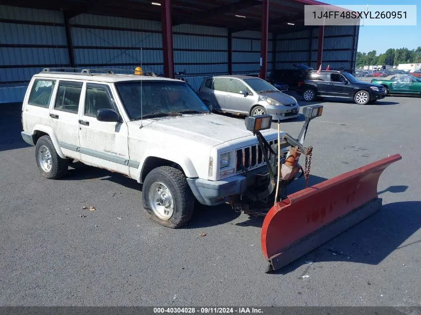 2000 Jeep Cherokee Sport VIN: 1J4FF48SXYL260951 Lot: 40304028