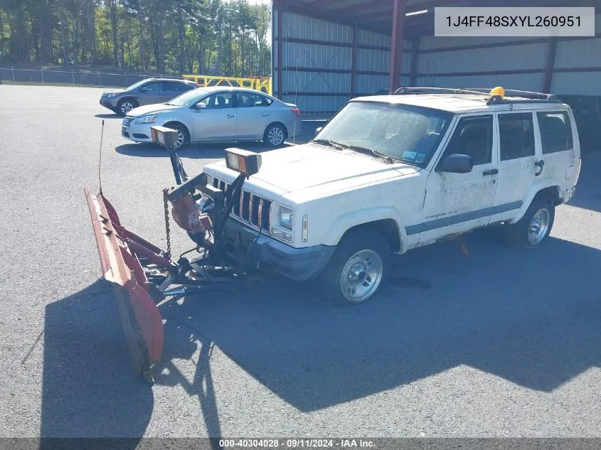 2000 Jeep Cherokee Sport VIN: 1J4FF48SXYL260951 Lot: 40304028