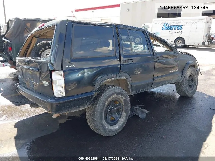 2000 Jeep Cherokee Classic VIN: 1J4FF58S5YL134745 Lot: 40352984