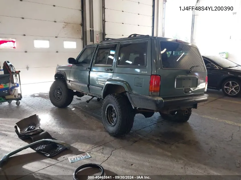 1J4FF48S4YL200390 2000 Jeep Cherokee Sport