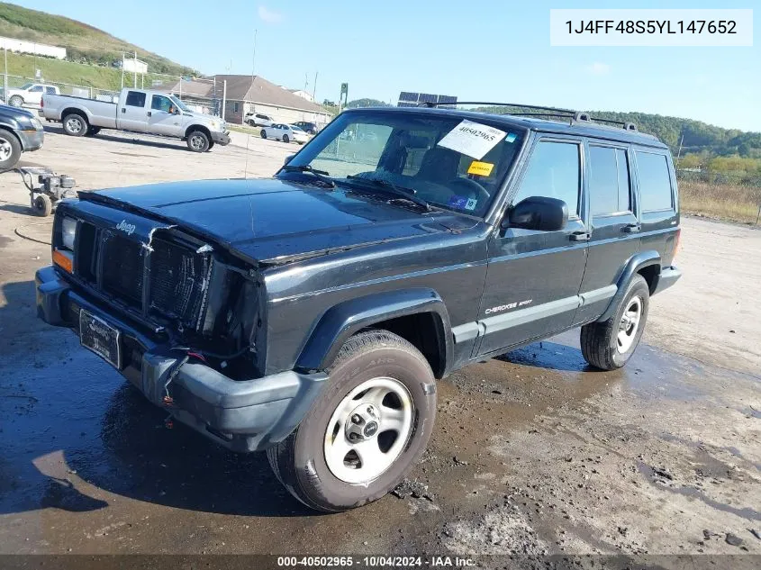 2000 Jeep Cherokee Sport VIN: 1J4FF48S5YL147652 Lot: 40502965