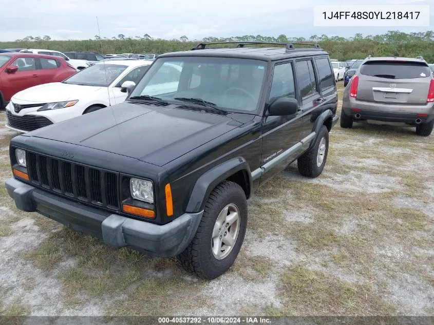 2000 Jeep Cherokee Sport VIN: 1J4FF48S0YL218417 Lot: 40537292