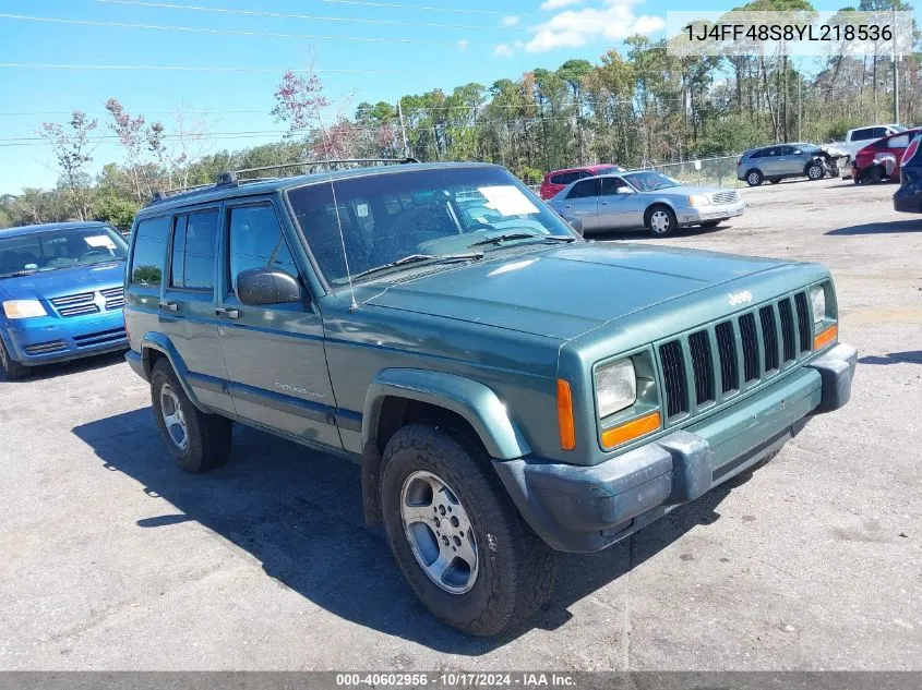 2000 Jeep Cherokee Sport VIN: 1J4FF48S8YL218536 Lot: 40602956