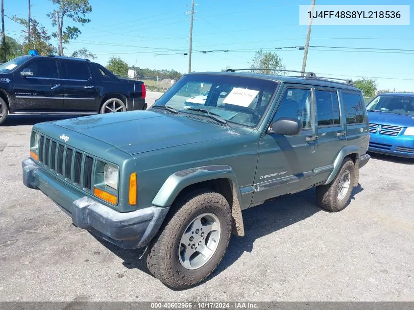 1J4FF48S8YL218536 2000 Jeep Cherokee Sport