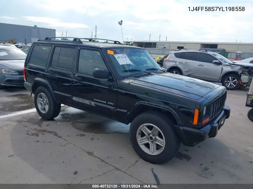 2000 Jeep Cherokee Classic VIN: 1J4FF58S7YL198558 Lot: 40732120