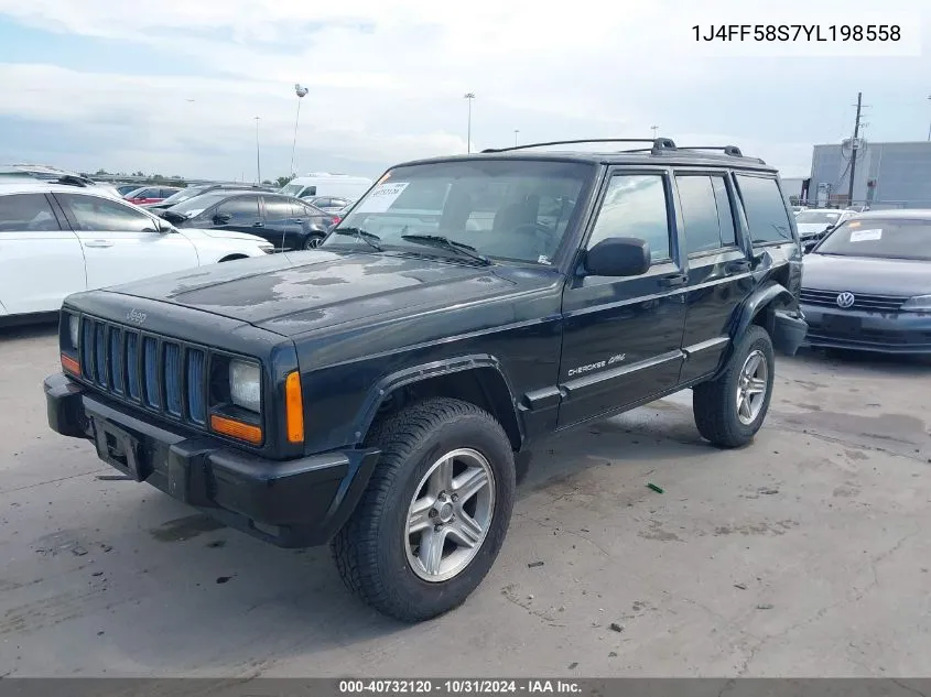 2000 Jeep Cherokee Classic VIN: 1J4FF58S7YL198558 Lot: 40732120