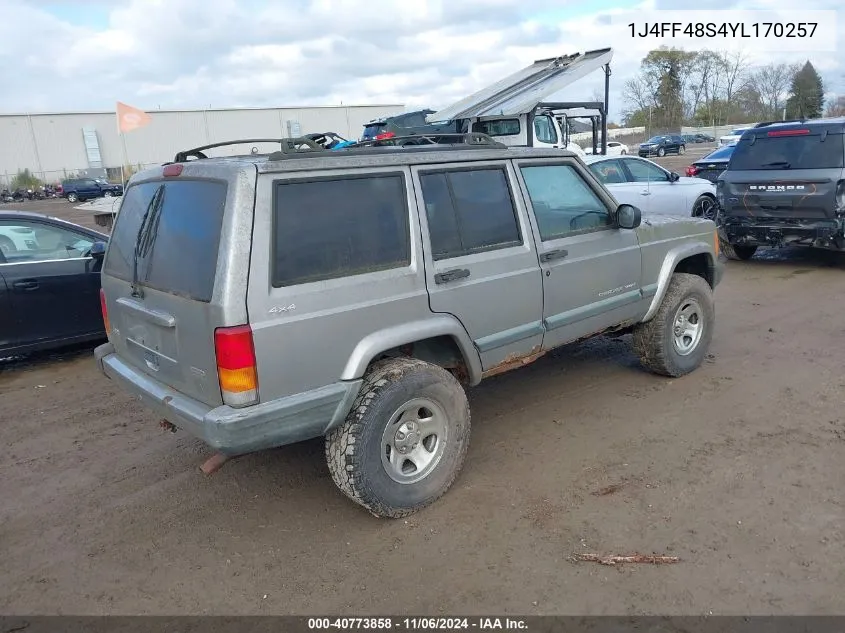 2000 Jeep Cherokee Sport VIN: 1J4FF48S4YL170257 Lot: 40773858