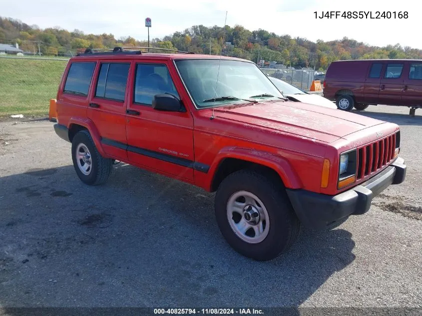 2000 Jeep Cherokee Sport VIN: 1J4FF48S5YL240168 Lot: 40825794