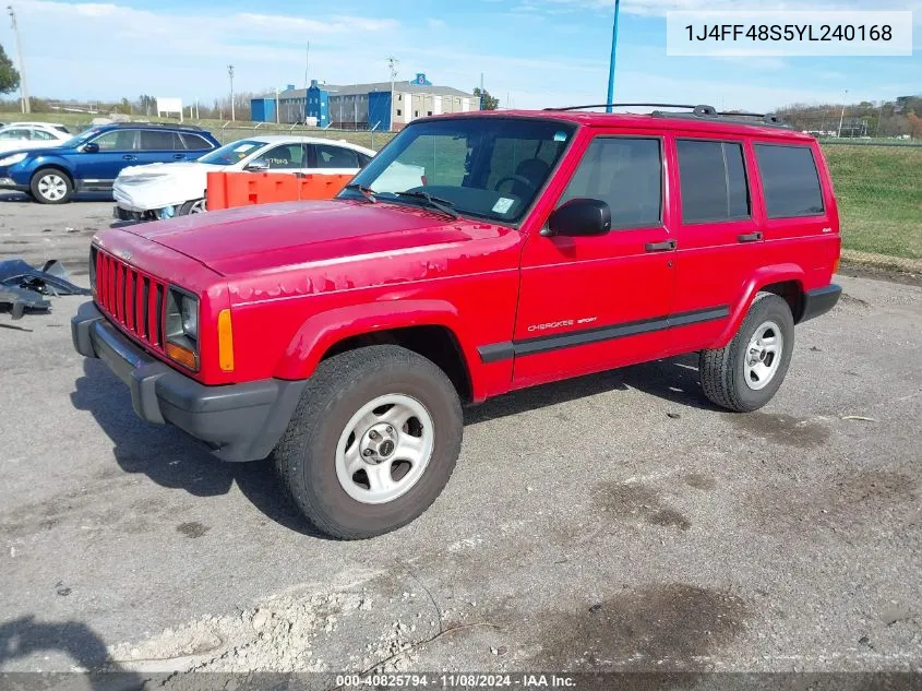 2000 Jeep Cherokee Sport VIN: 1J4FF48S5YL240168 Lot: 40825794