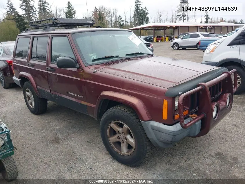 2000 Jeep Cherokee Sport VIN: 1J4FF48S9YL144639 Lot: 40858382